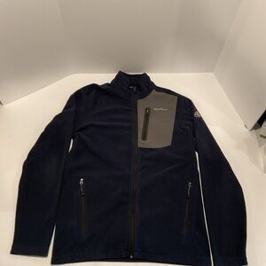 Eddie Bauer First Ascent Fleece Jacket Men’s Small Navy Blue Full Zip Outdoor